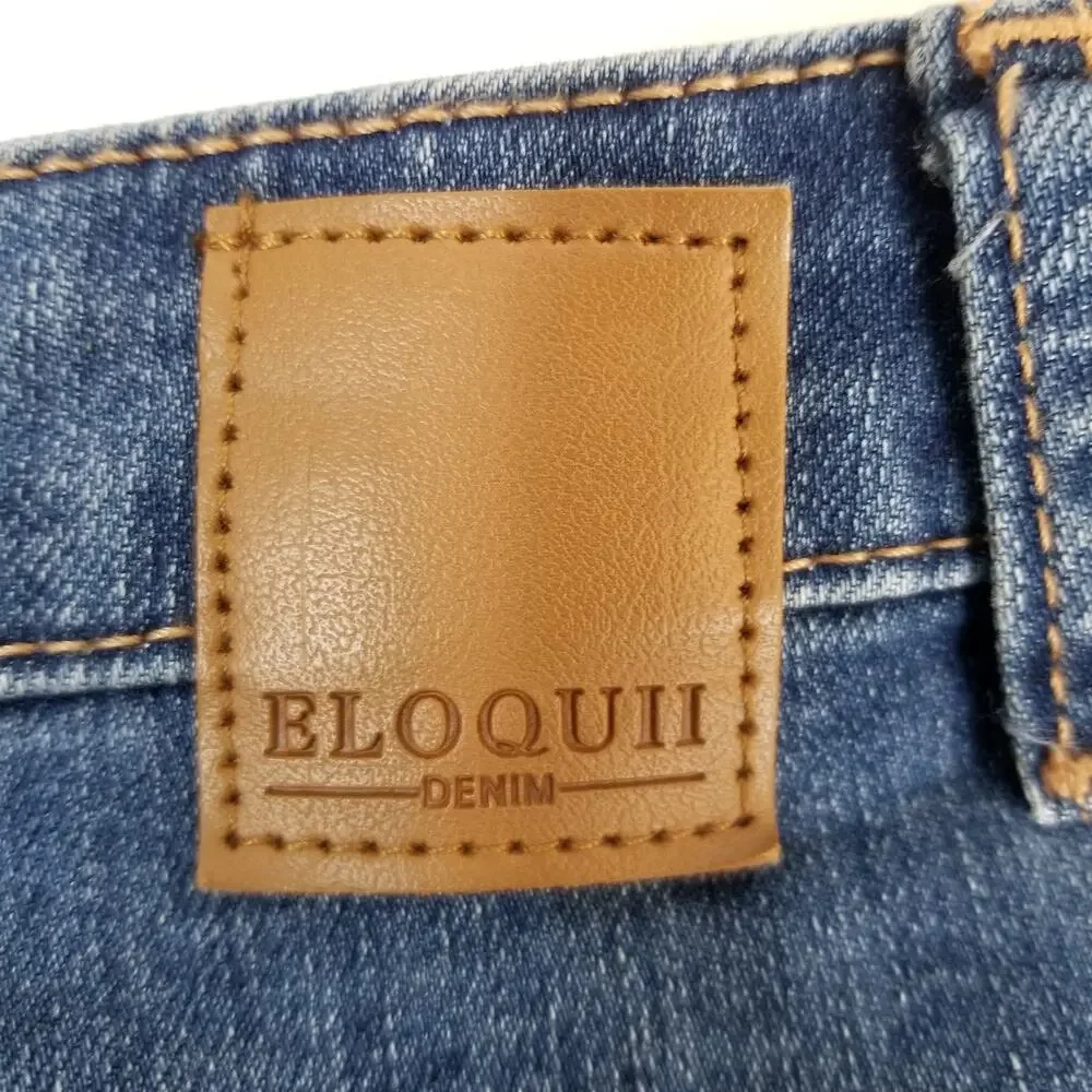 Eloquii Women's Sequin Embellished High Rise Skinny Jeans Size 26